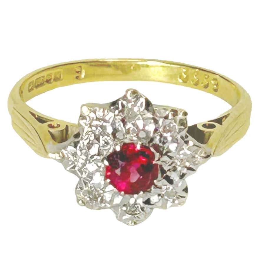 18ct Gold Ruby and Diamond Ring