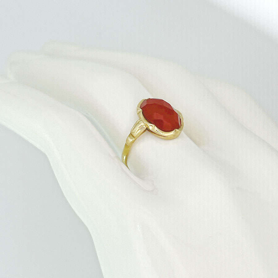 14k Yellow Gold Carnelian Ring