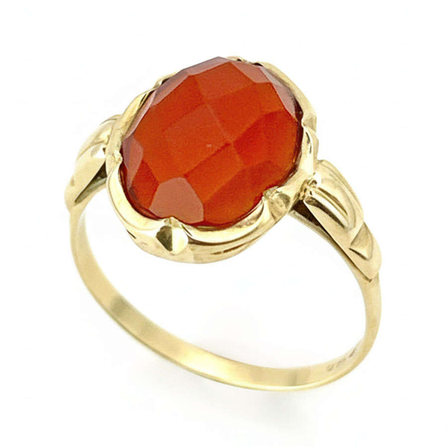 14k Yellow Gold Carnelian Ring
