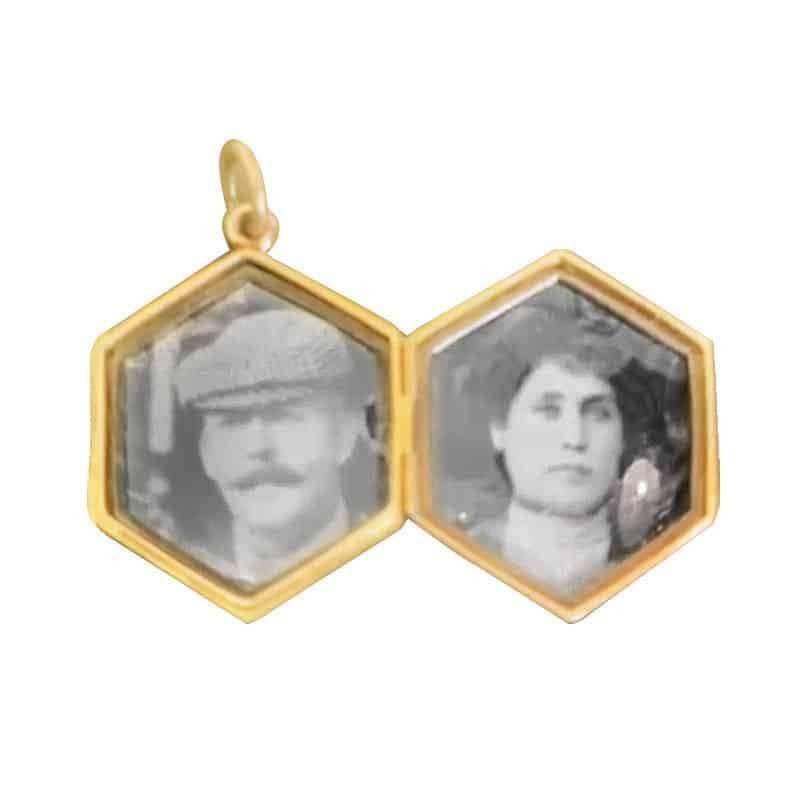 15ct Gold Hexagonal Shaped Locket