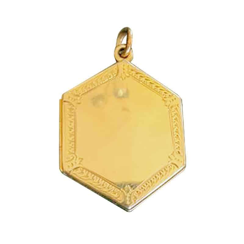 15ct Gold Hexagonal Shaped Locket