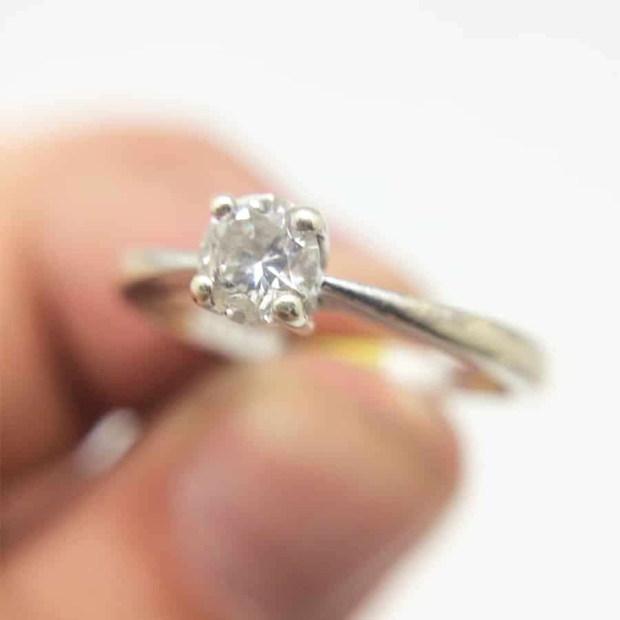 18ct White Gold Solitaire Diamond Ring