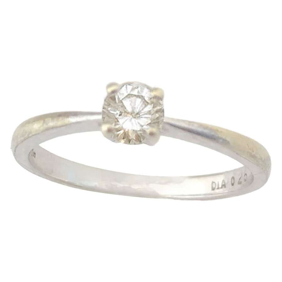 18ct White Gold Solitaire Diamond Ring