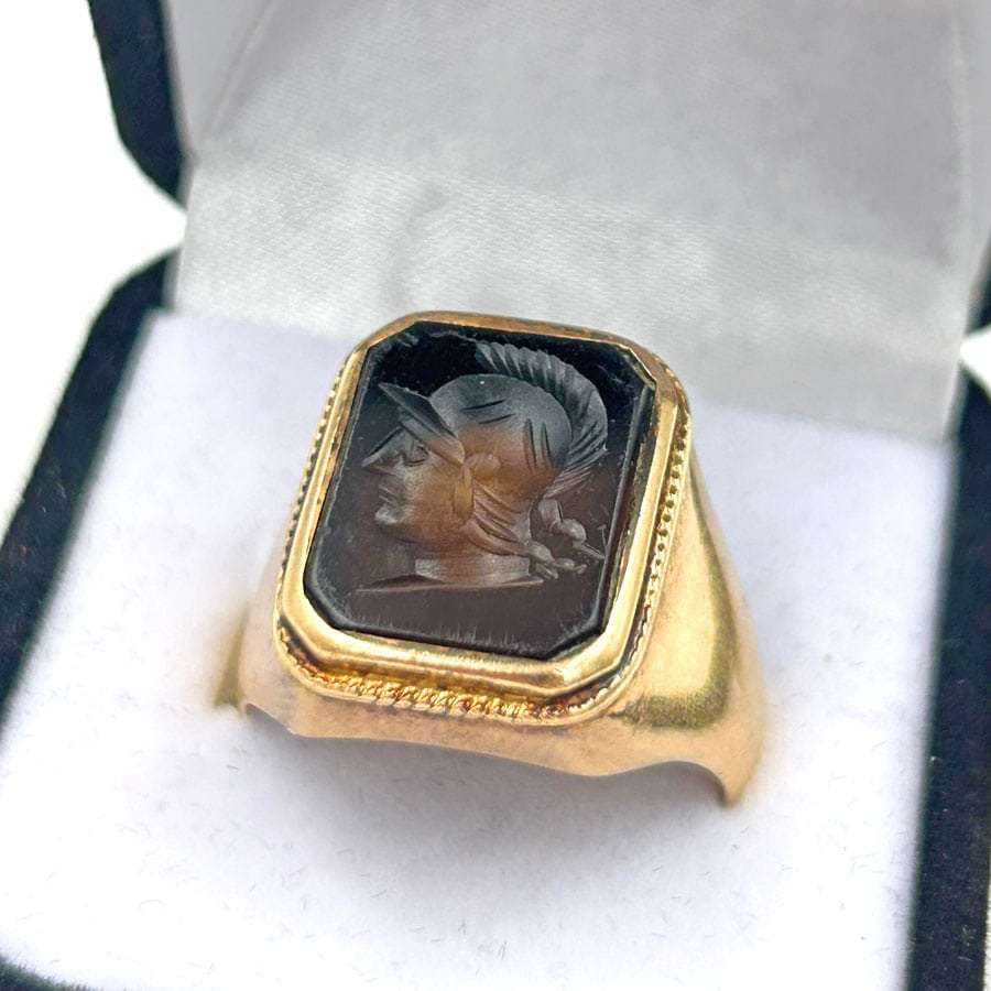 18ct Gold Bloodstone Intaglio Ring