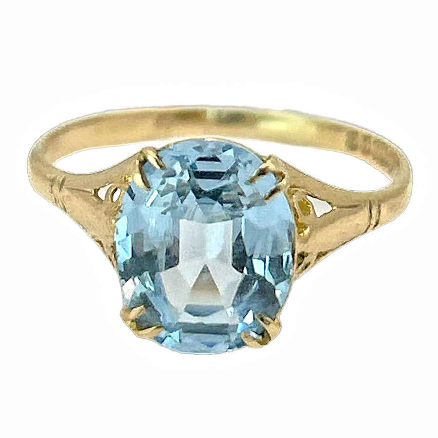 9ct Gold Edwardian Style Oval Spinel Dress Ring