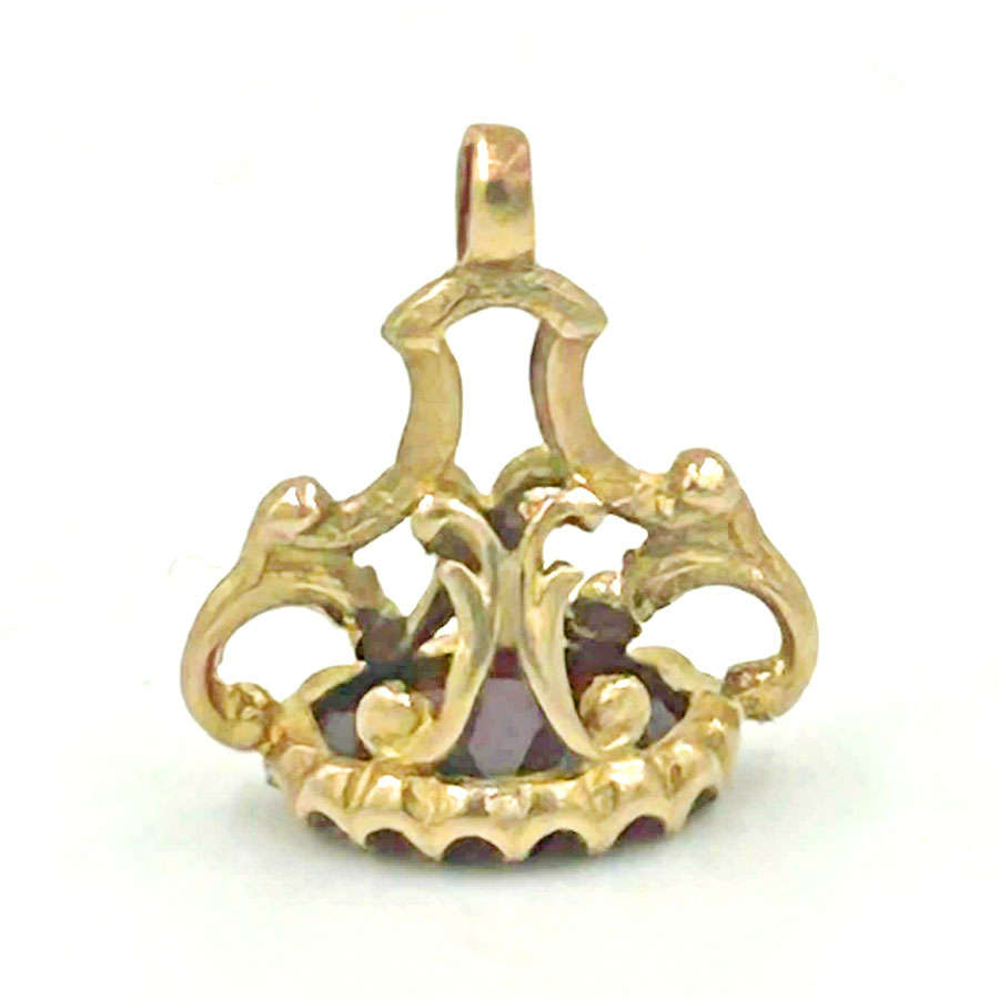 9ct Gold Cornelian Stone Fob Pendant
