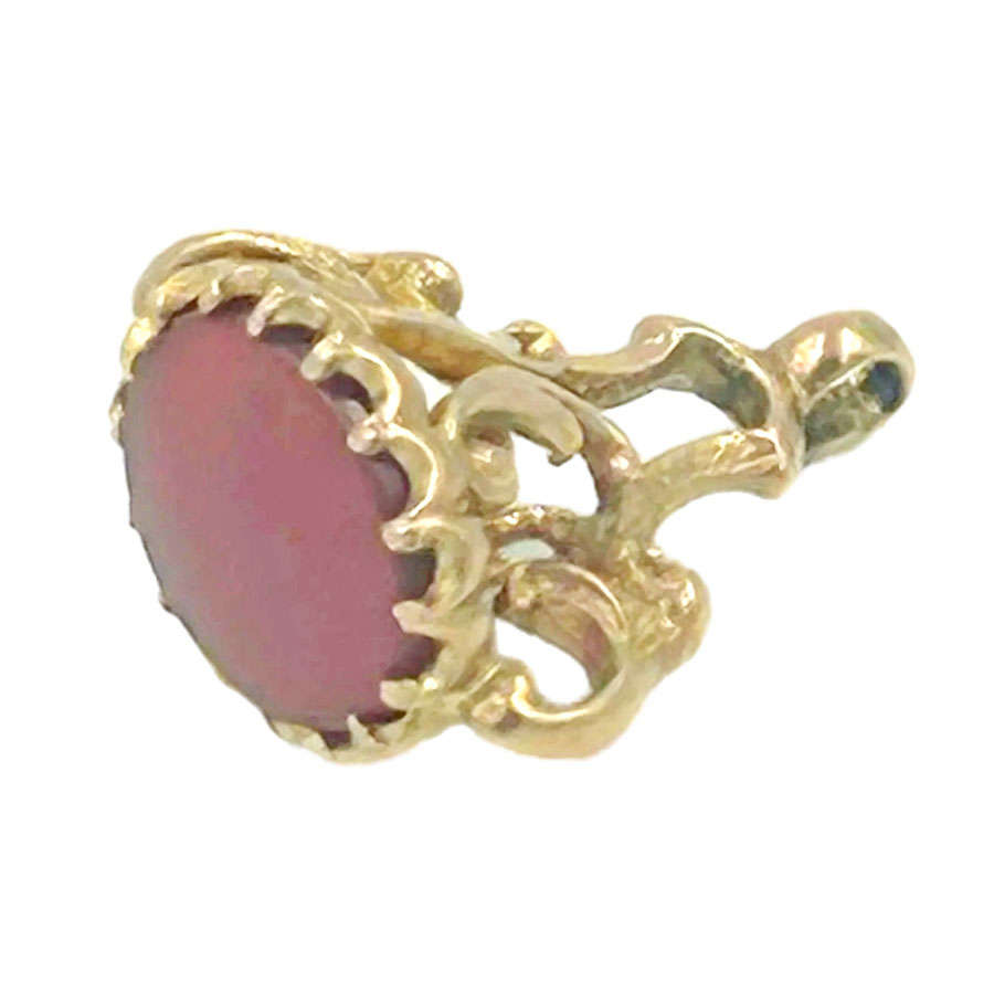 9ct Gold Cornelian Stone Fob Pendant