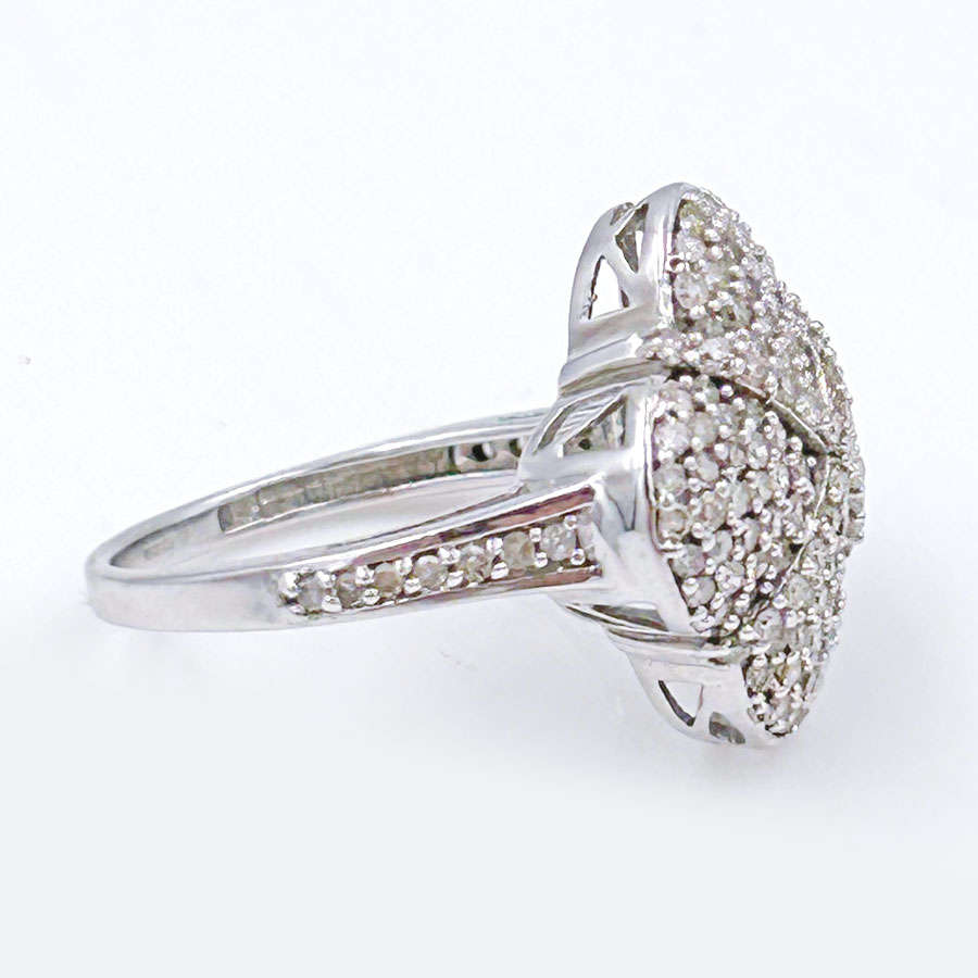 9ct White Gold Diamond Cluster Ring