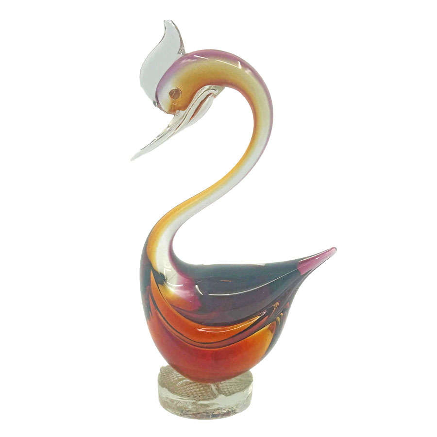 Murano Amber Glass Swan 20th