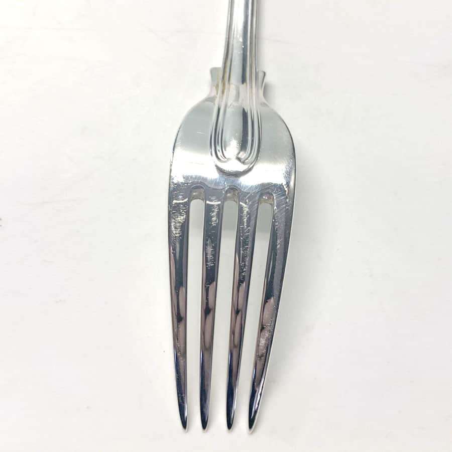 Antique Silver Victorian Fiddle and Thread Service Entree Forks 1865