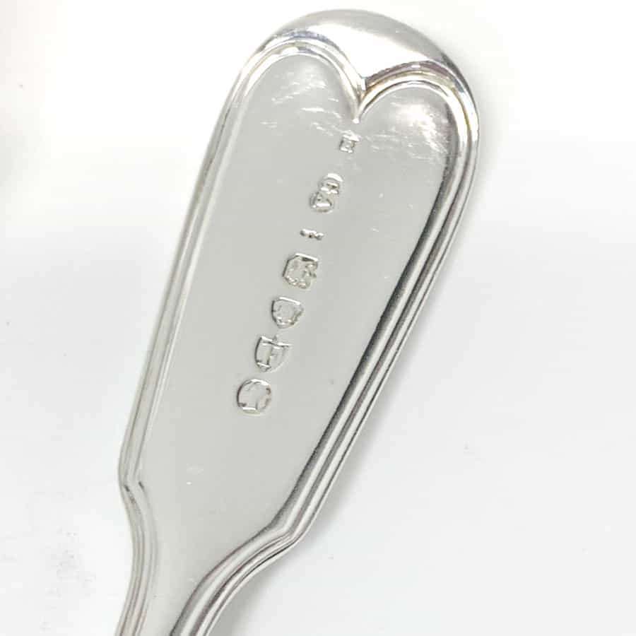 Antique Silver Victorian Fiddle and Thread Service Spoons 1865