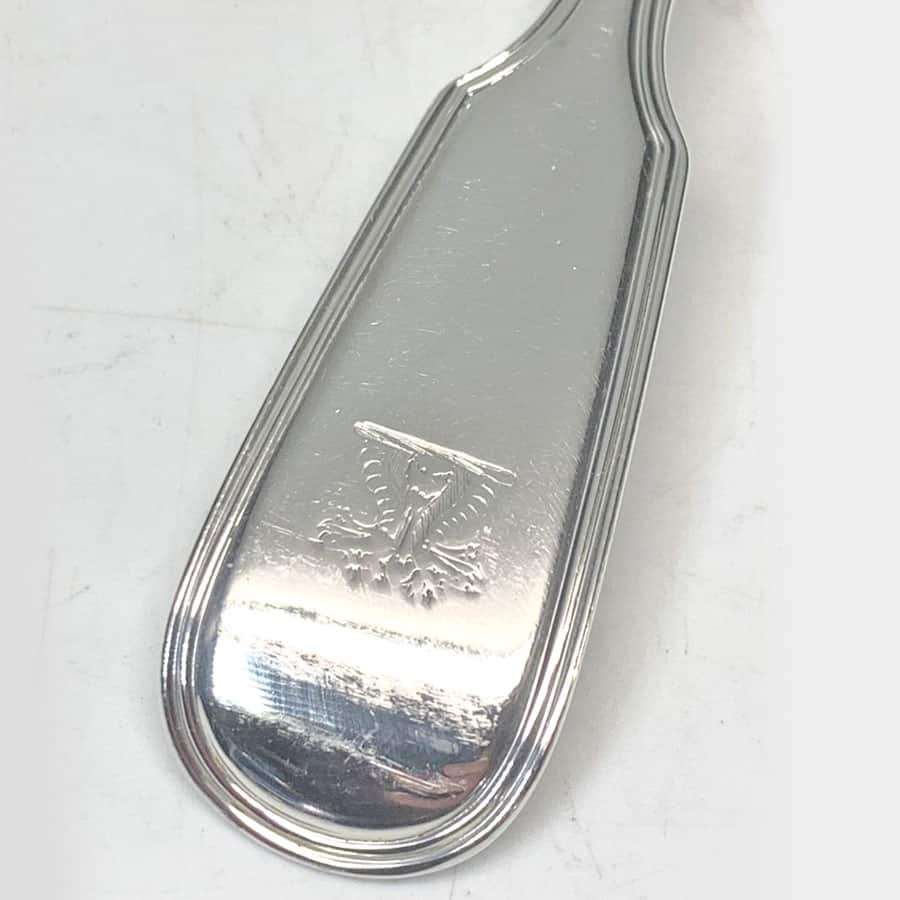 Antique Silver Victorian Fiddle and Thread Service Spoons 1865