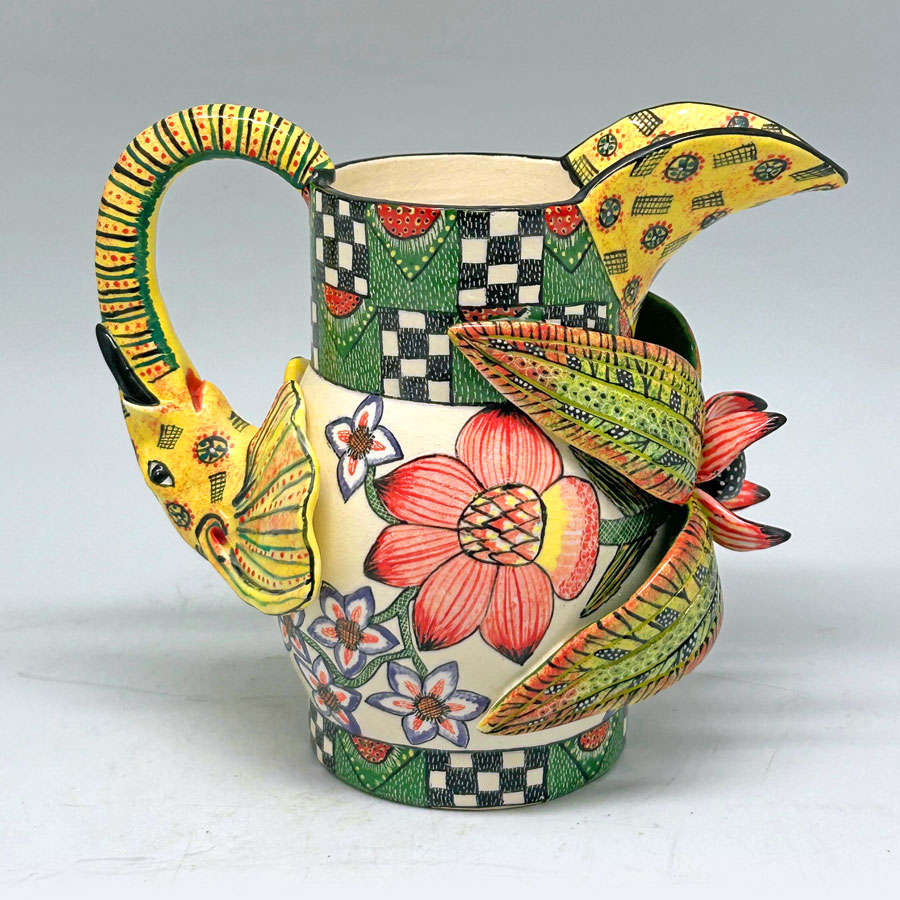 Ardmore Hand Painted Elephant Jug Sabelo