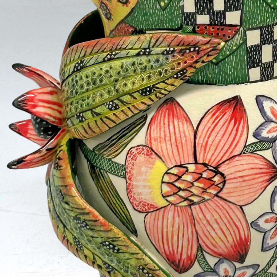 Ardmore Hand Painted Elephant Jug Sabelo