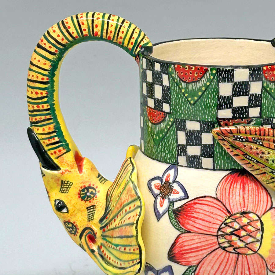 Ardmore Hand Painted Elephant Jug Sabelo
