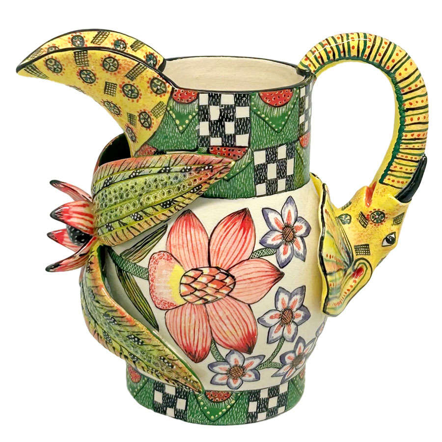 Ardmore Hand Painted Elephant Jug Sabelo
