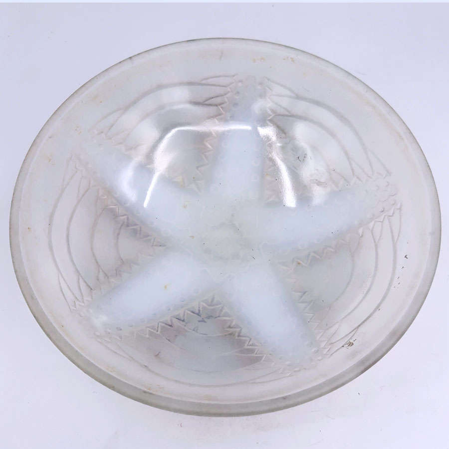 Art Deco Opalescent Glass French Starfish Bowl C1930