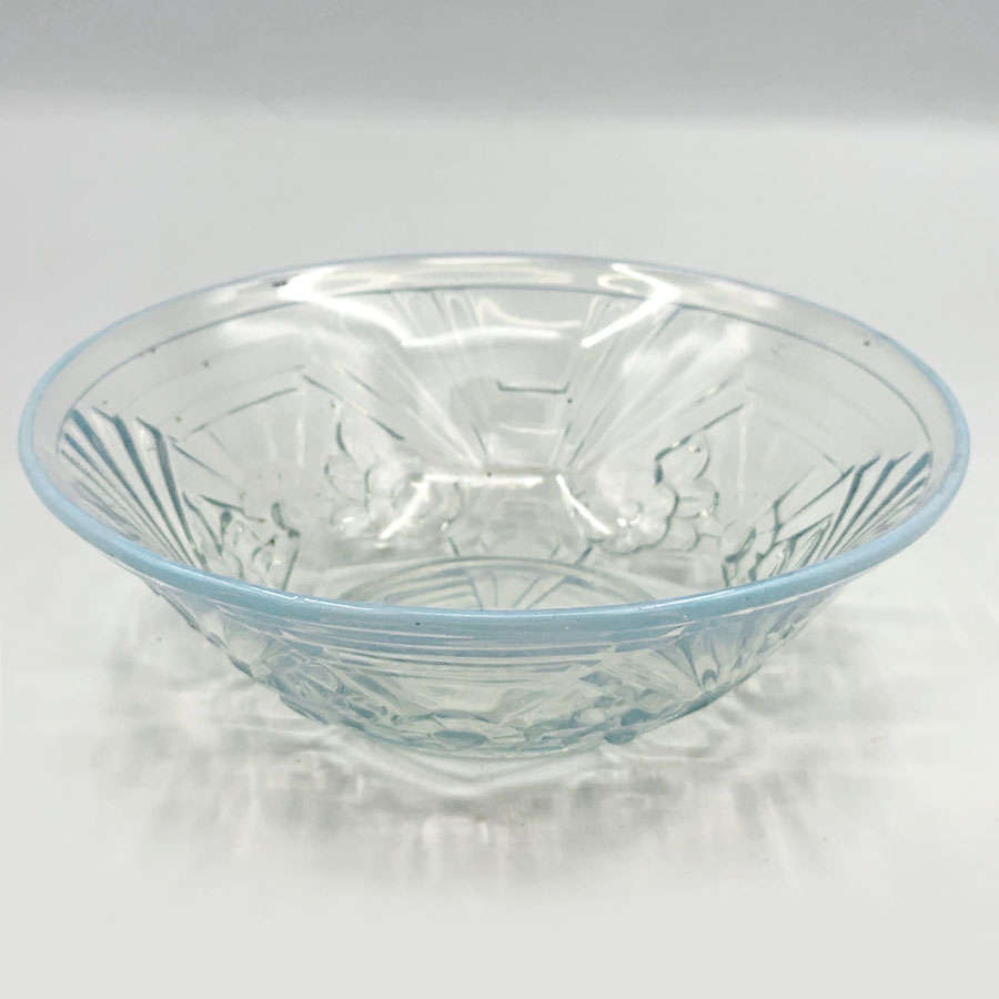 Art Deco Opalescent Jobling Glass Flower Range Bowl C1930