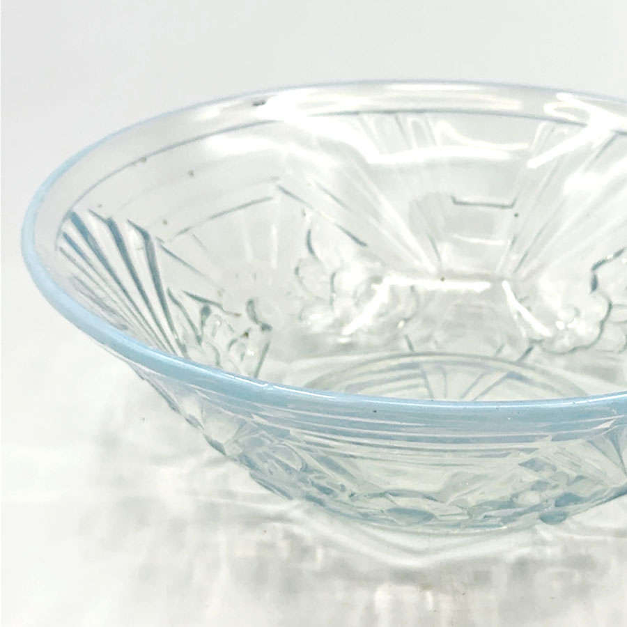 Art Deco Opalescent Jobling Glass Flower Range Bowl C1930
