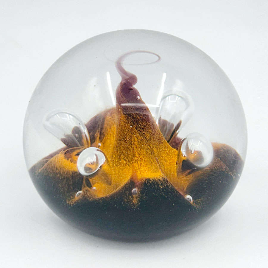 Caithness Scotland Art Glass Paperweight Moonflower 1990