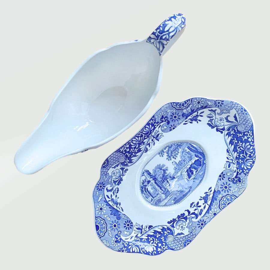 Copeland Spode Blue Italian Pattern Gravy Boat Modern Marking