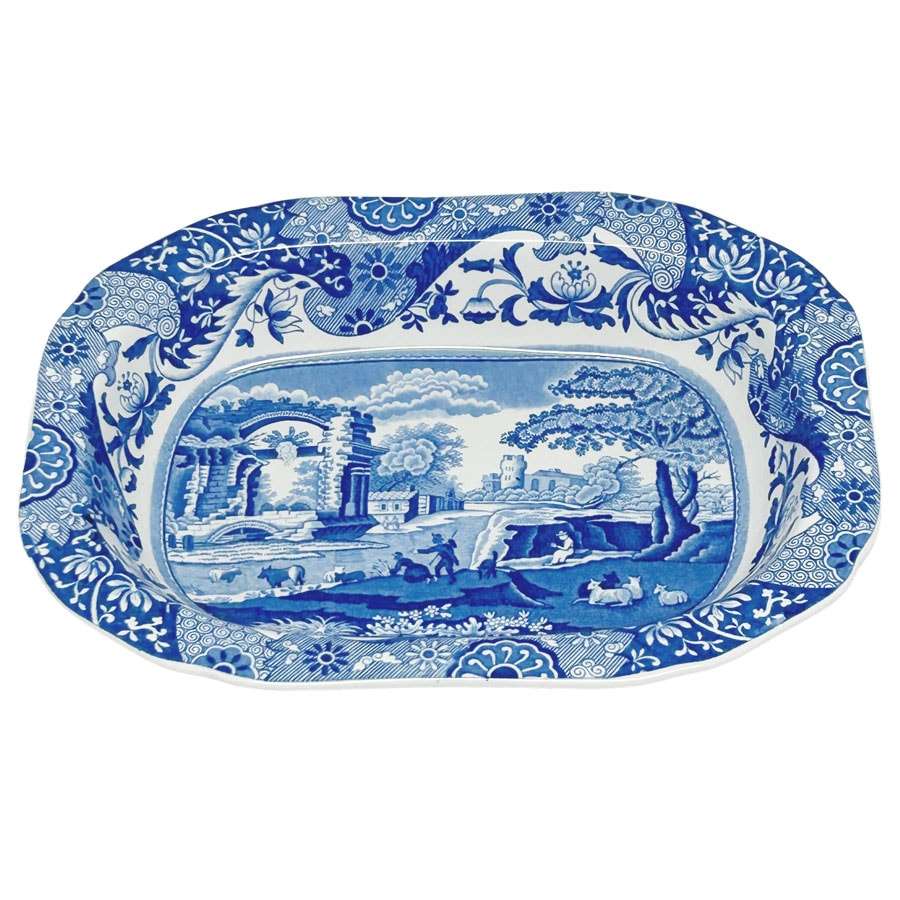 Copeland Spode Blue Italian Rectangular Open Vegetable Bowl
