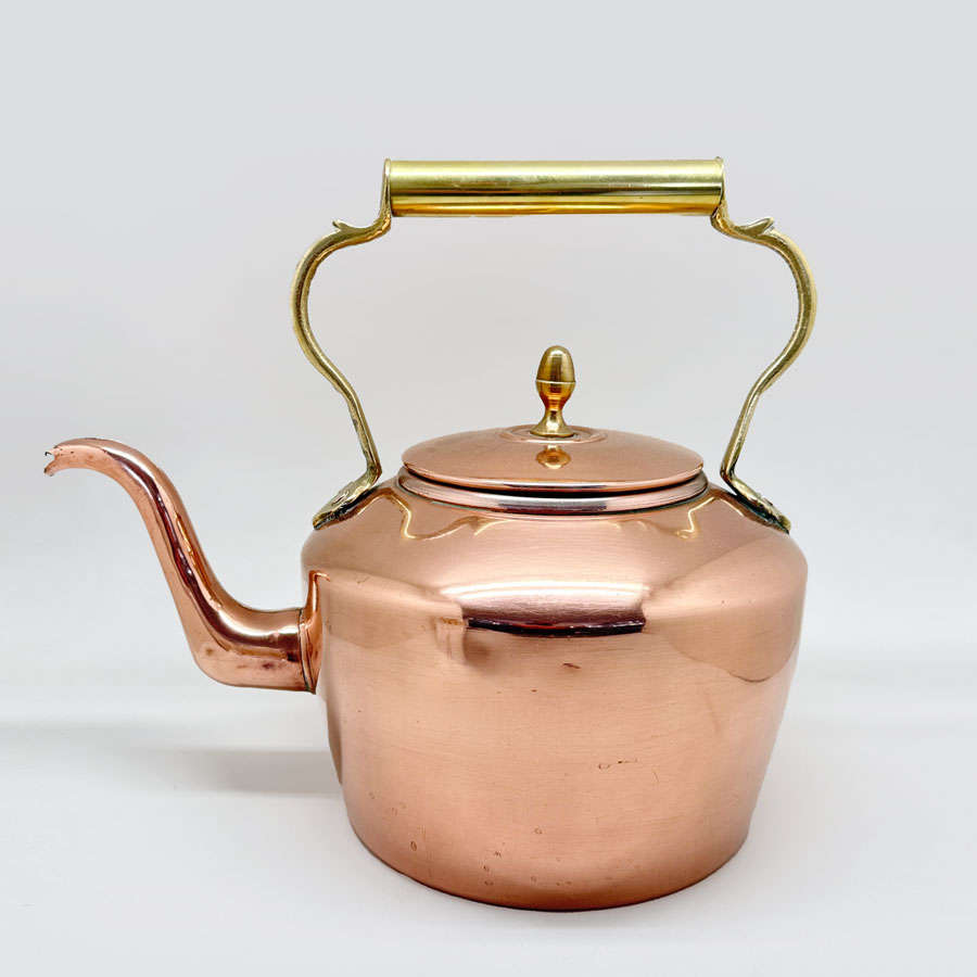 Copper Kettle With Brass Handle