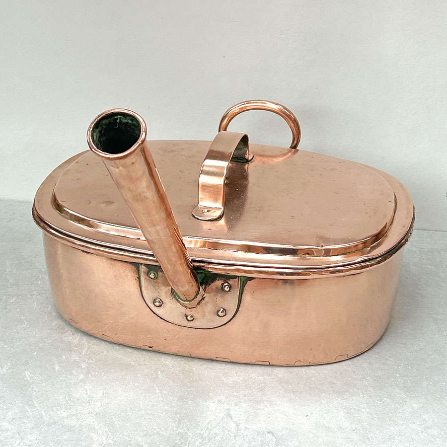 Copper Oblong With Large Hollow Handle Fish Poacher 20th