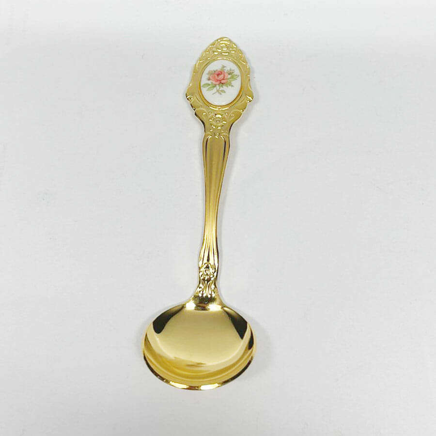 Eetrite 24ct Gold Plated Royal Albert Moss Rose Sugar Spoon