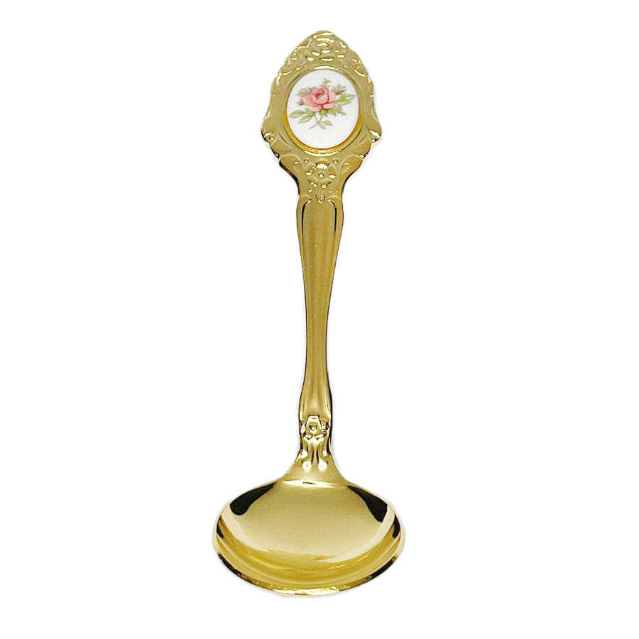 Eetrite 24ct Gold Plated Royal Albert Moss Rose Sugar Spoon