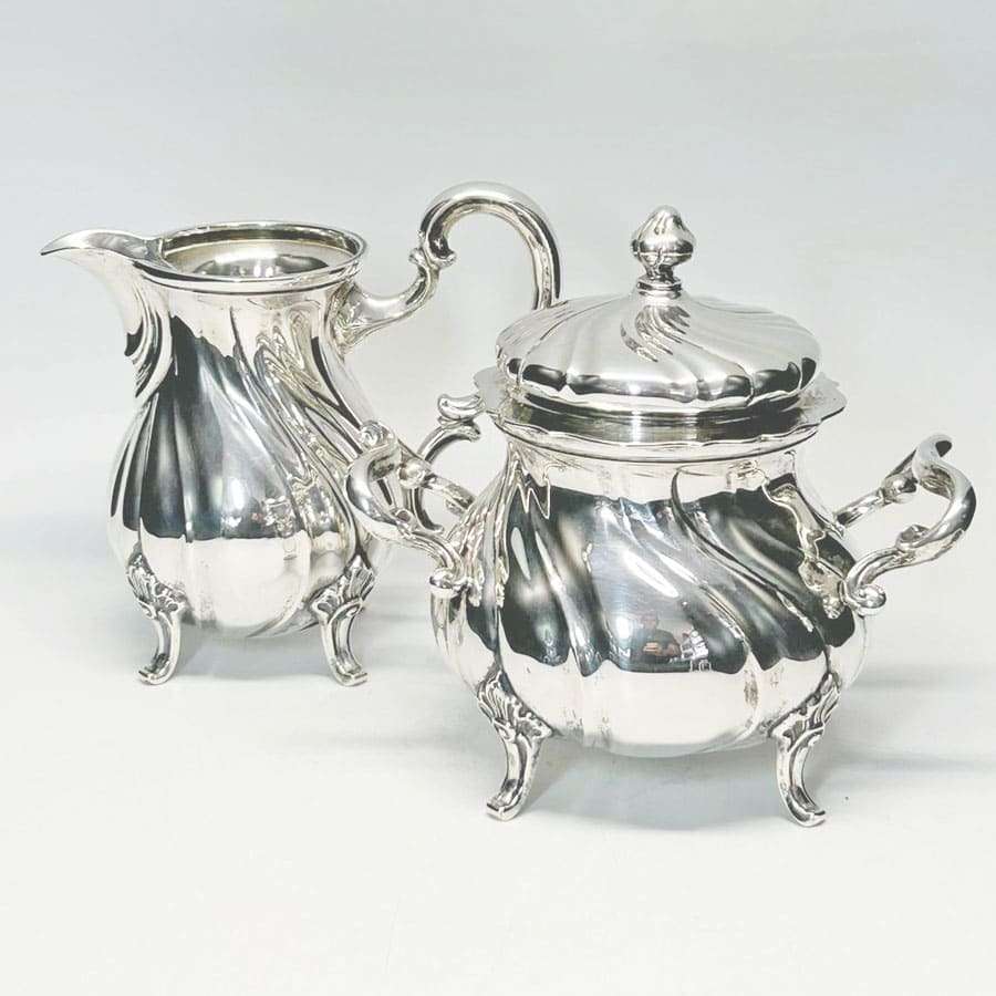 Hallmarked German Silver Tea Set On Tray 800 Standard