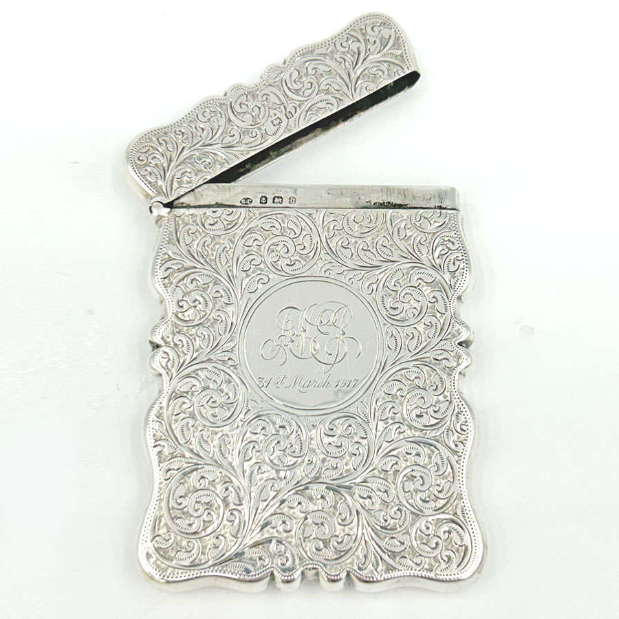 Hallmarked Silver Calling Card Case Birmingham 1907