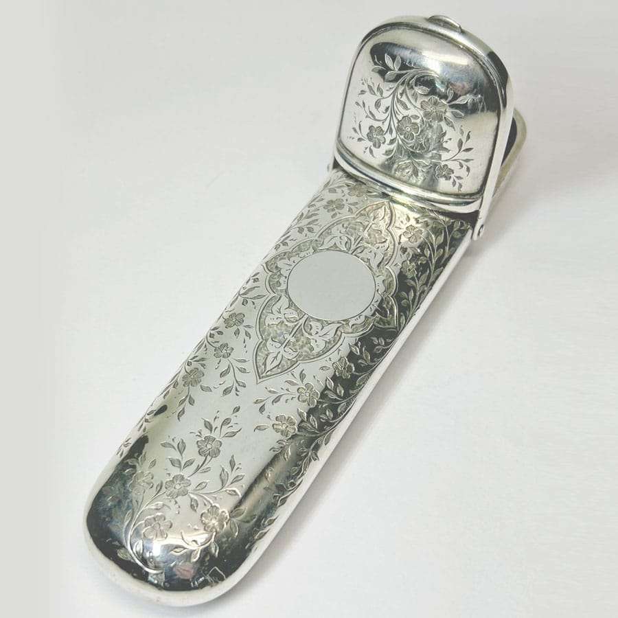 Hallmarked Silver Etui With Silver Reading Glasses London 1888