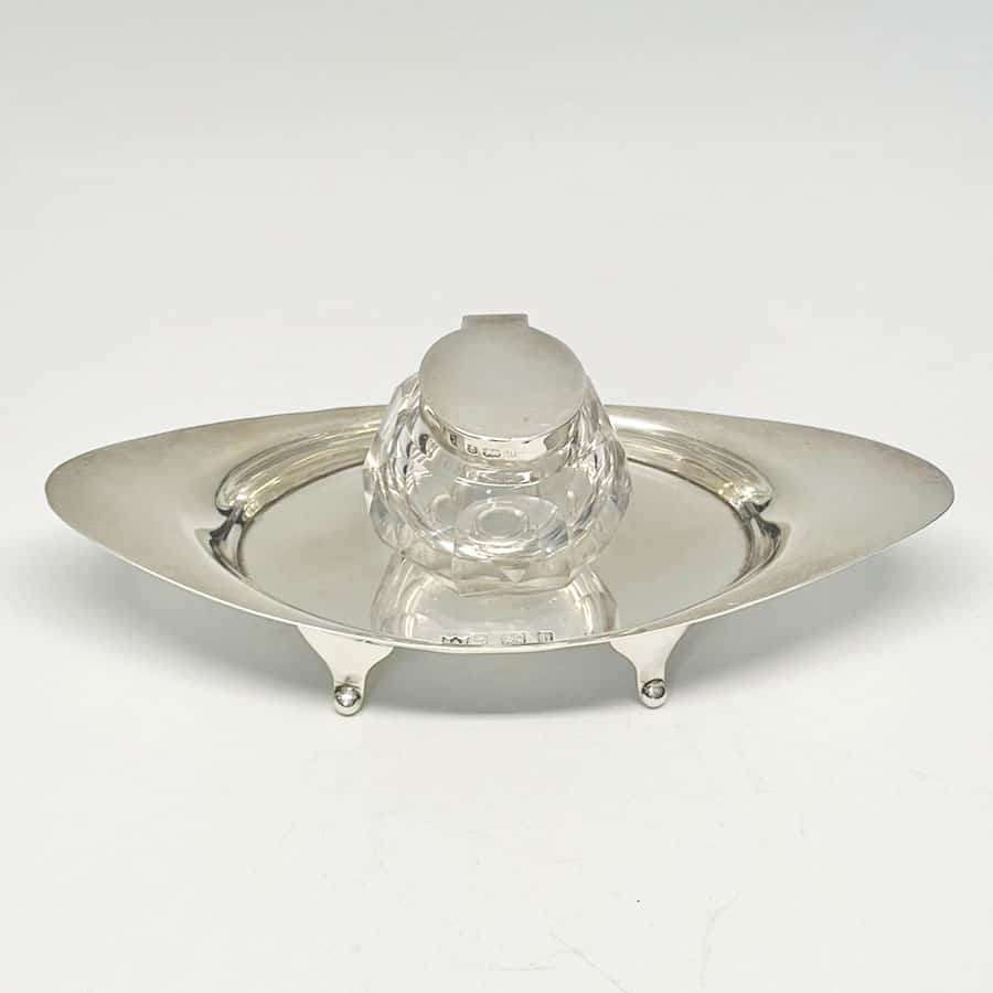 Hallmarked Silver Inkwell Birmingham 1901