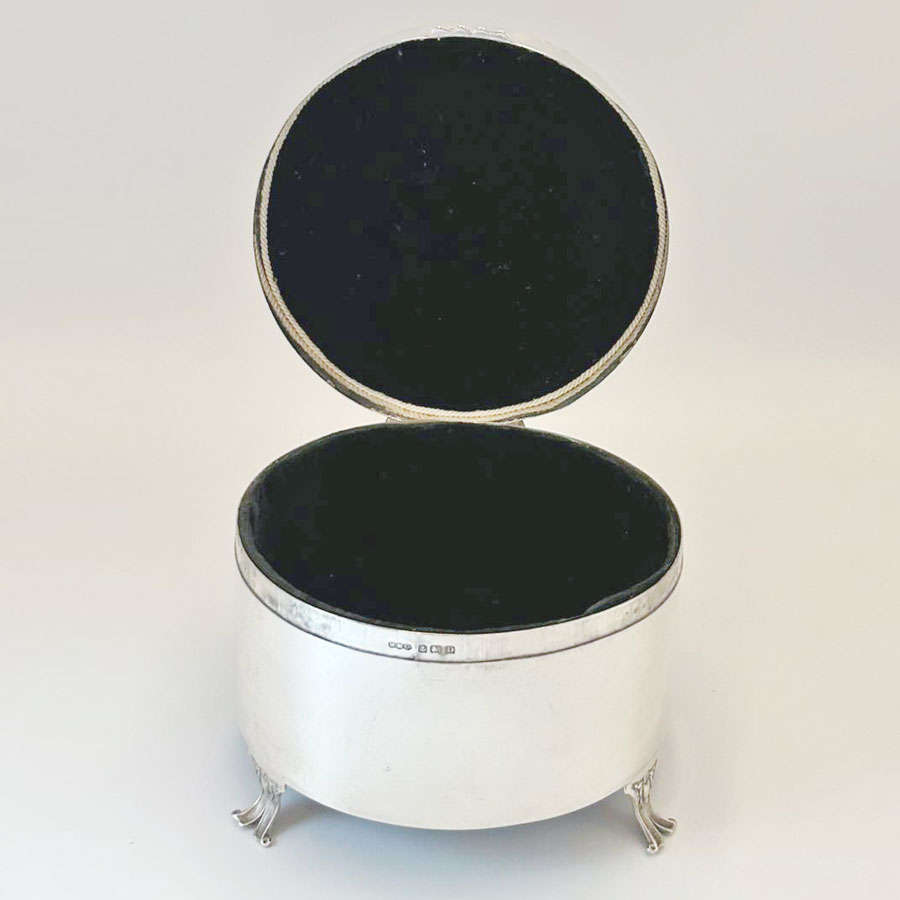 Hallmarked Silver Jewellery Casket Birmingham 1928
