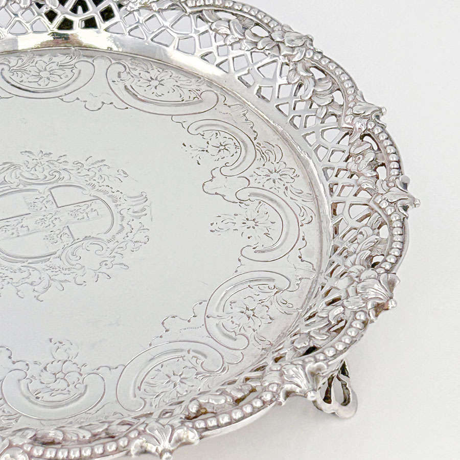 Hallmarked Silver Salver London 1760 Lewis Herne And Francis Butty