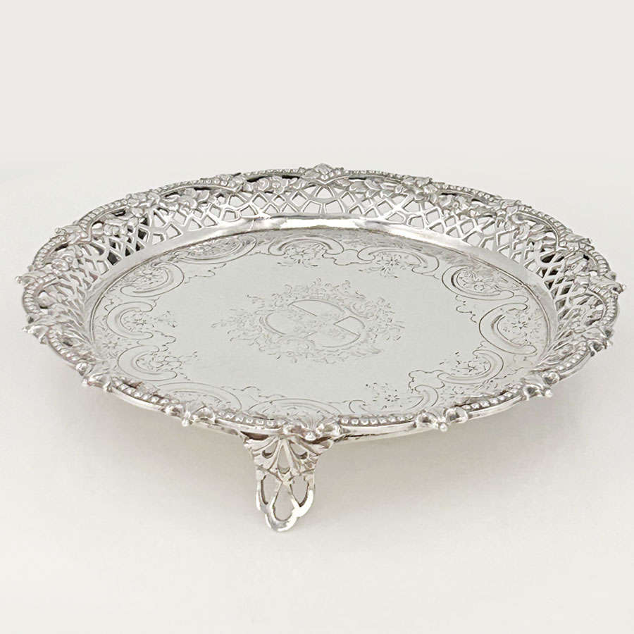 Hallmarked Silver Salver London 1760 Lewis Herne And Francis Butty