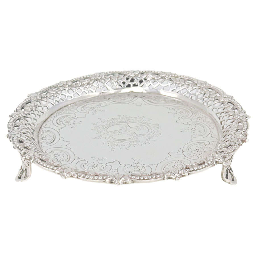 Hallmarked Silver Salver London 1760 Lewis Herne And Francis Butty