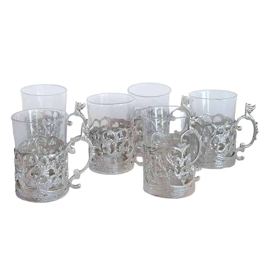 Hallmarked Silver Shot Glass Set Chester 1909