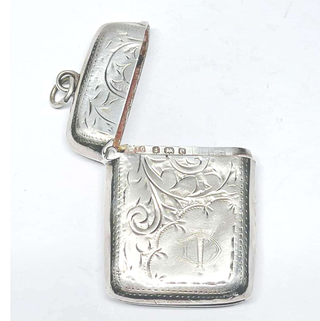 Hallmarked Silver Vesta Case Birmingham 1902