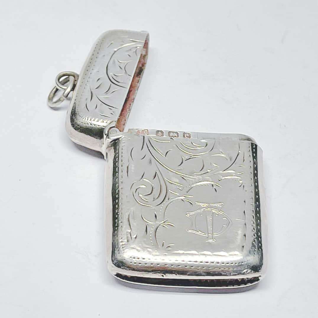 Hallmarked Silver Vesta Case Birmingham 1902