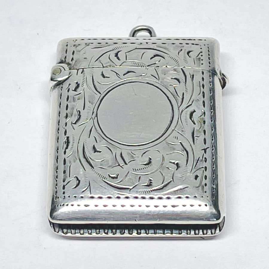 Hallmarked Silver Vesta Case Birmingham 1902