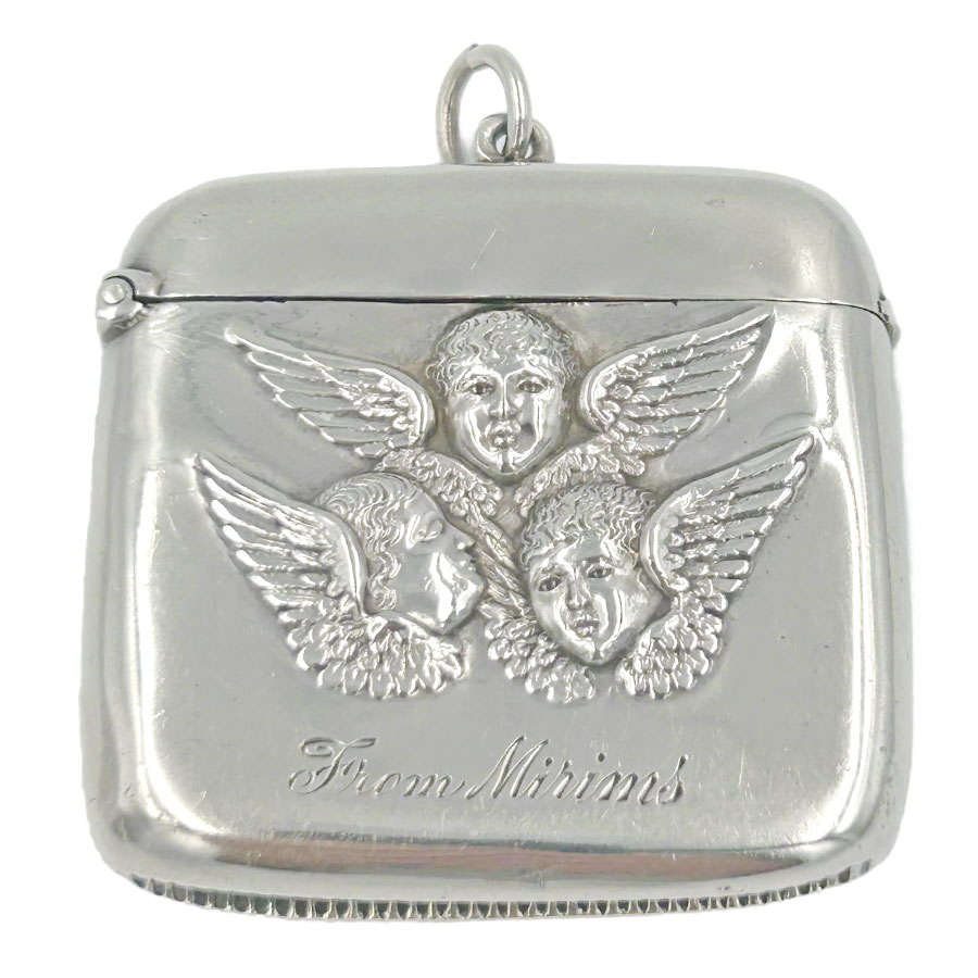 Hallmarked Silver Vesta Case Reynolds Angels Birmingham 1900
