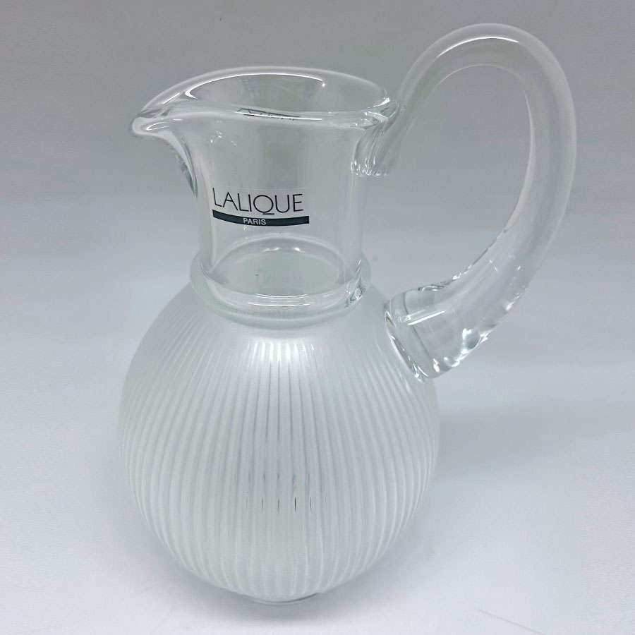 Lalique Crystal Langeais Frosted Fluted Jug