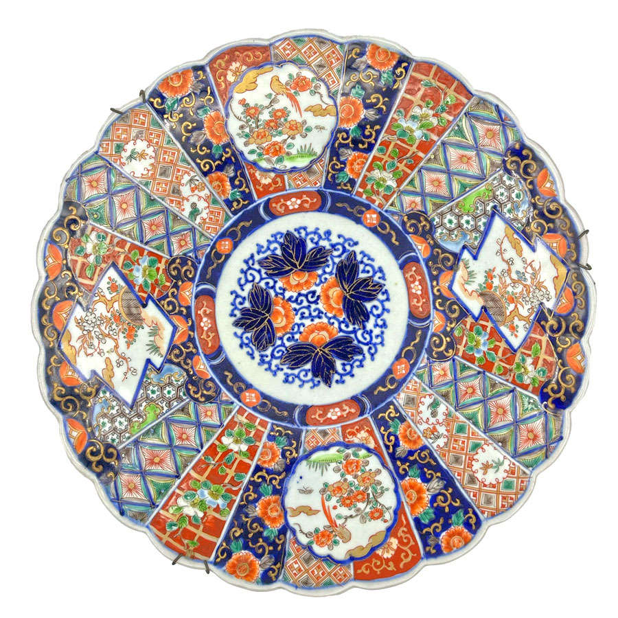Large Imari Japanese Meiji Period Bird Of Paradise Wall Charger C1868