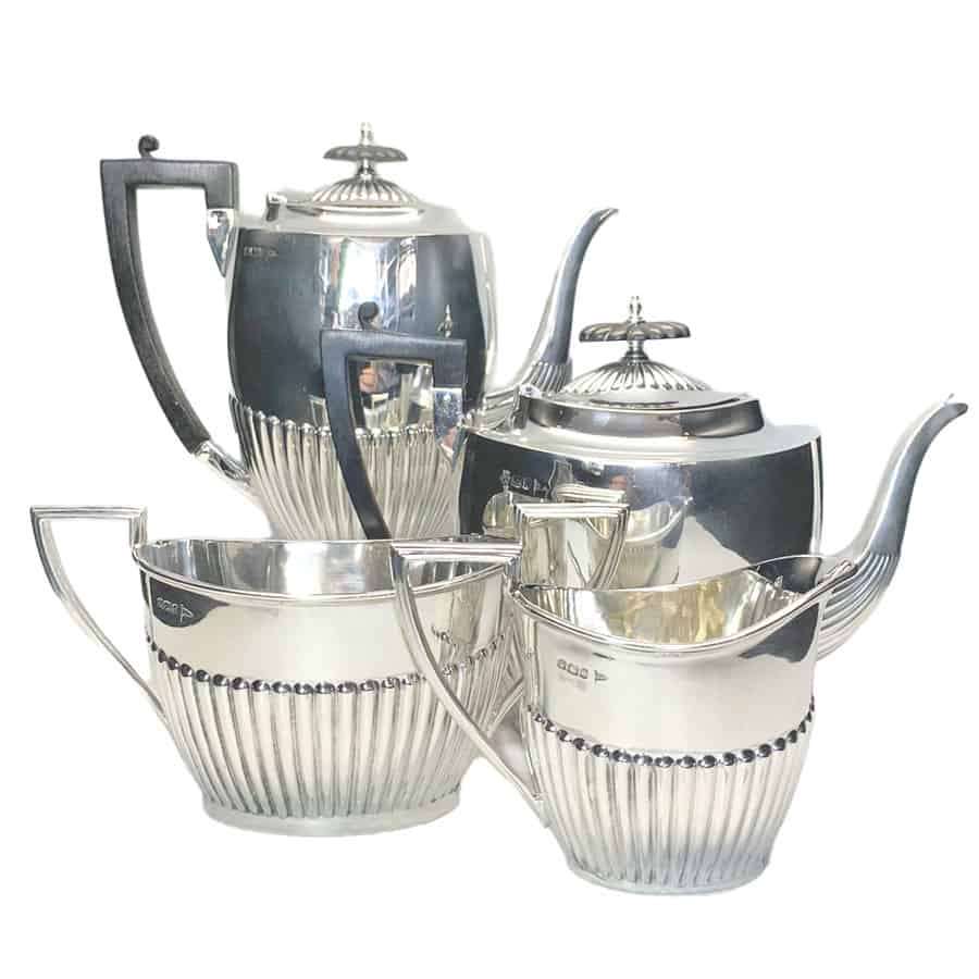 Late Victorian Hallmarked Silver Tea Service Sheffield 1898