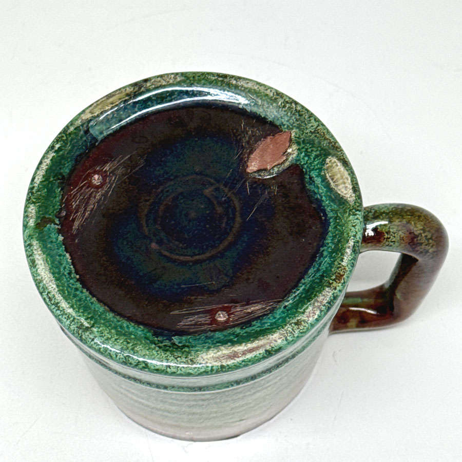 Linnware Beer Tankard Mottled Green Glaze