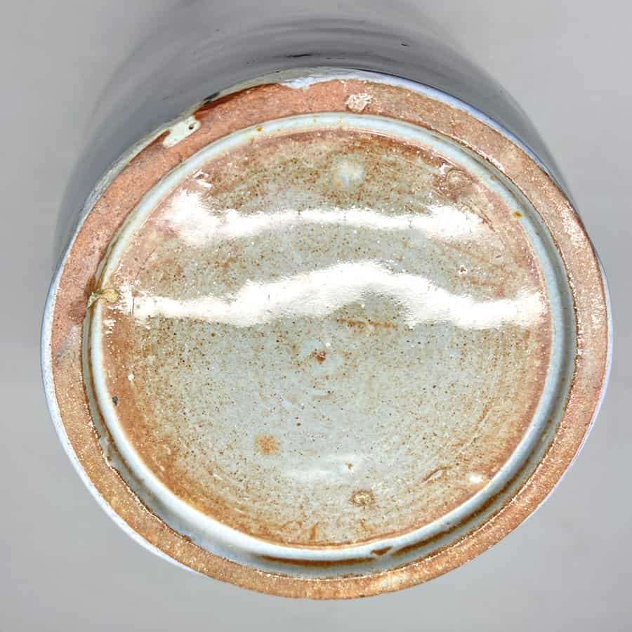 Linnware Pottery Unusual Green Purple Glaze Vase