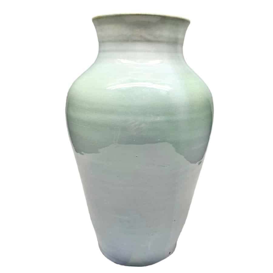 Linnware Pottery Unusual Green Purple Glaze Vase