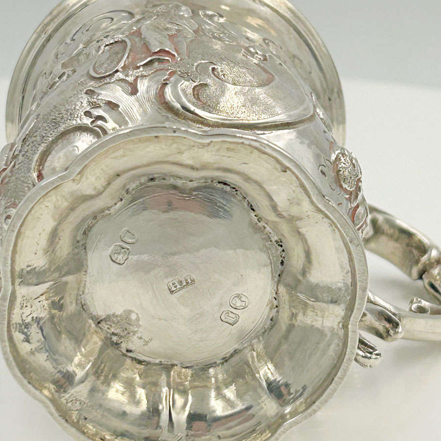 London 1858 Hallmarked Silver Christening Mug Henry Holland